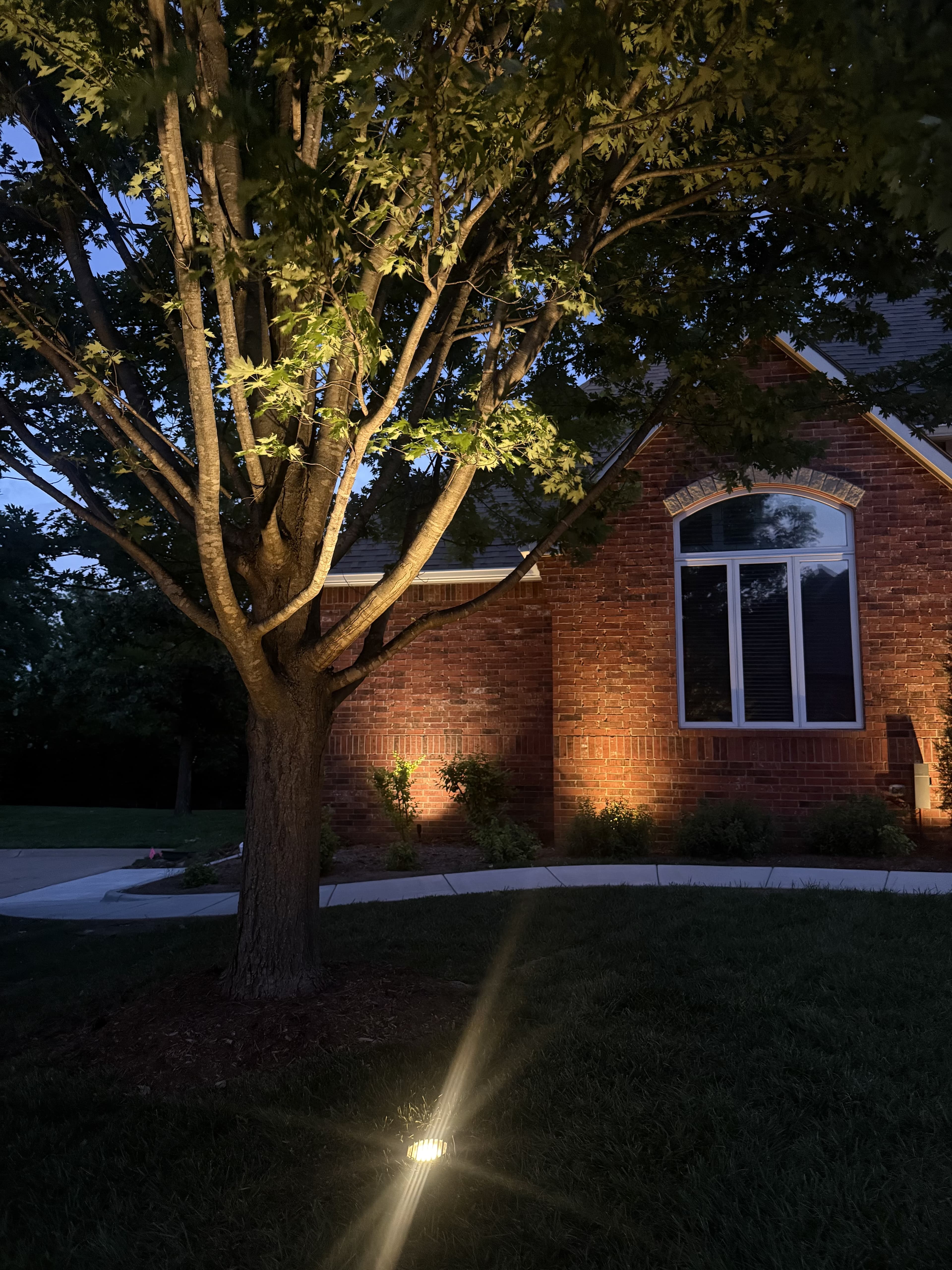 Oak Creek front yard architectural uplighting