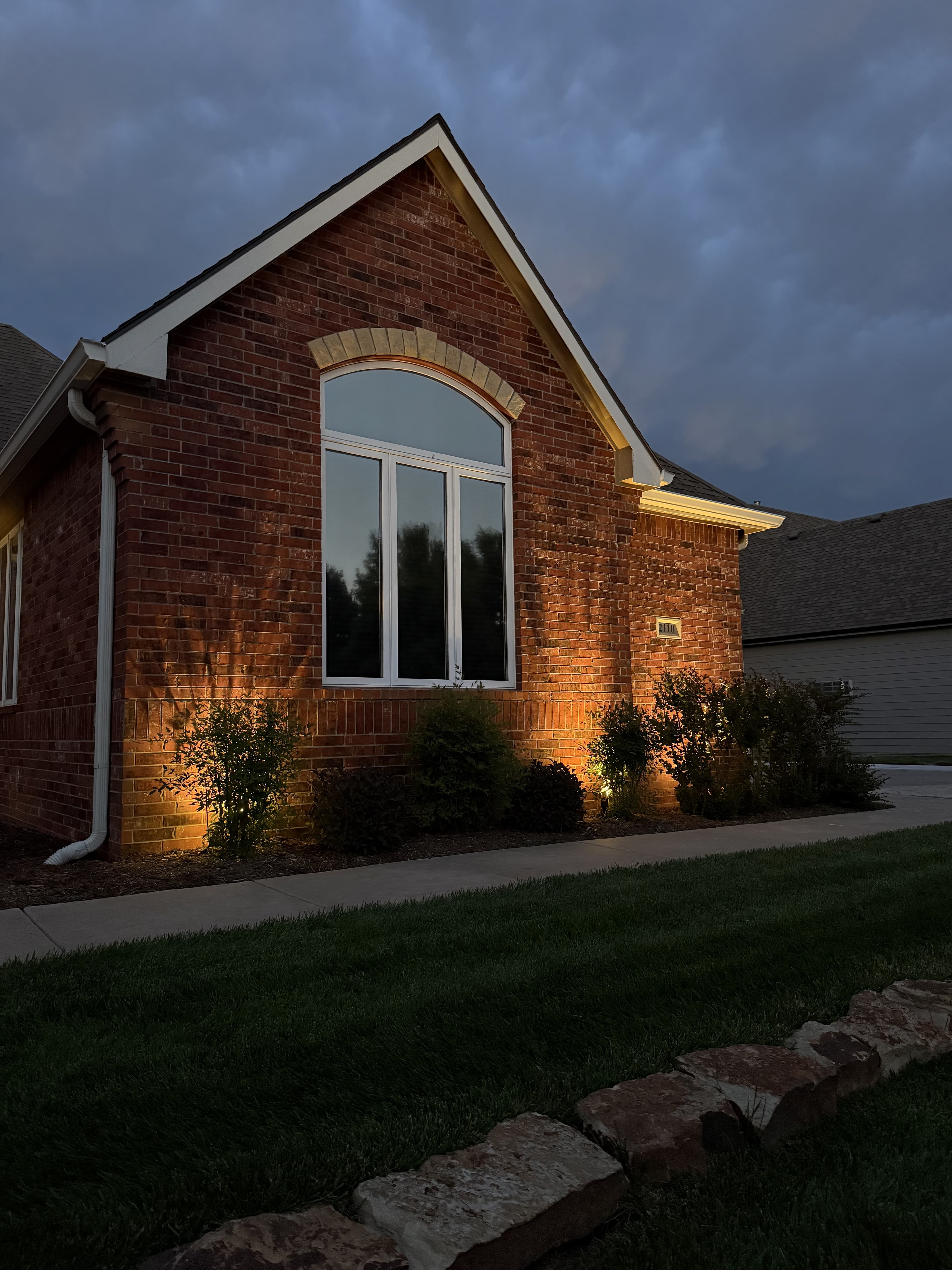 Oak Creek front entry warm lighting detail