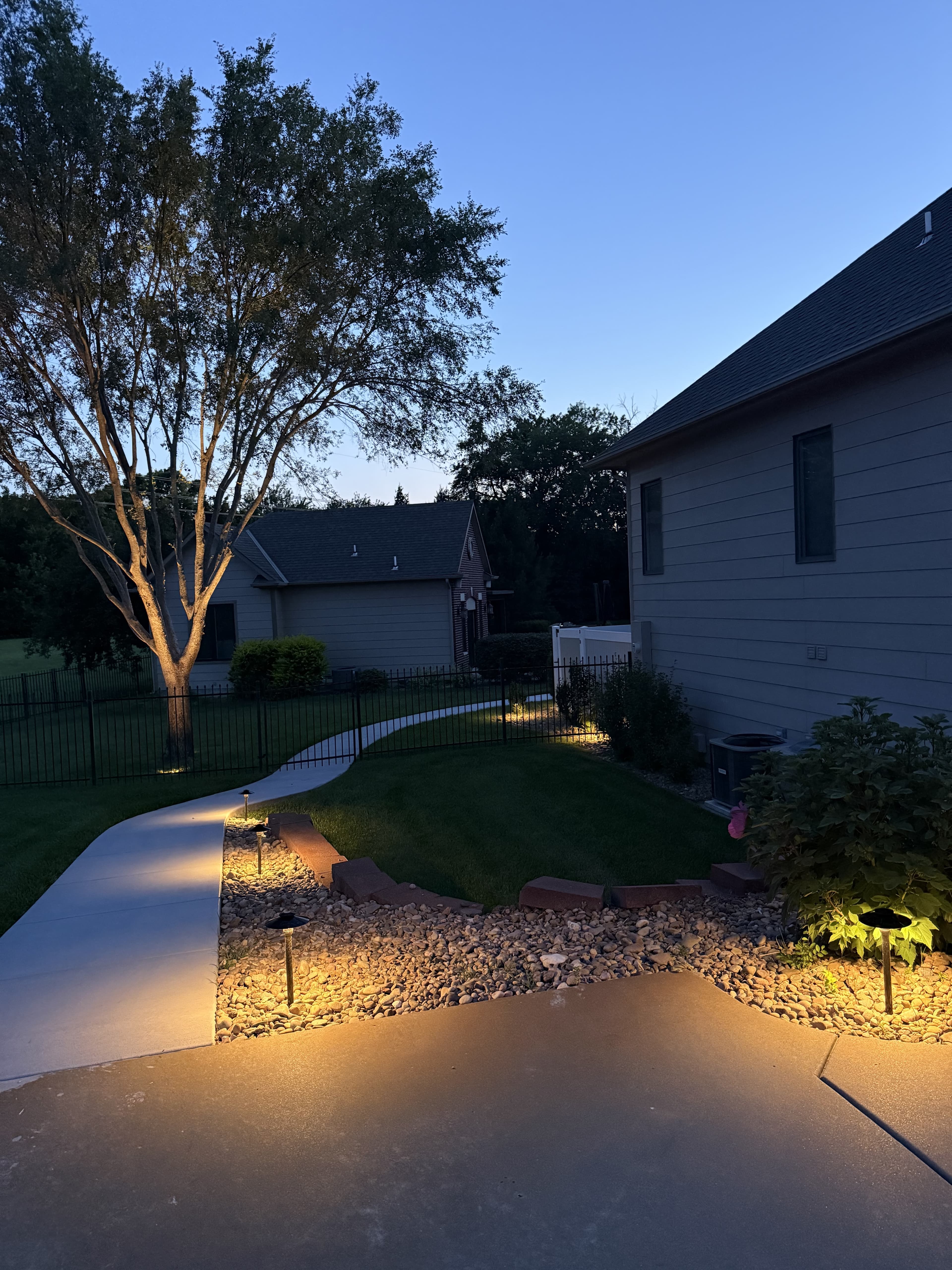 Reeds Cove deck step lighting and landscape accents