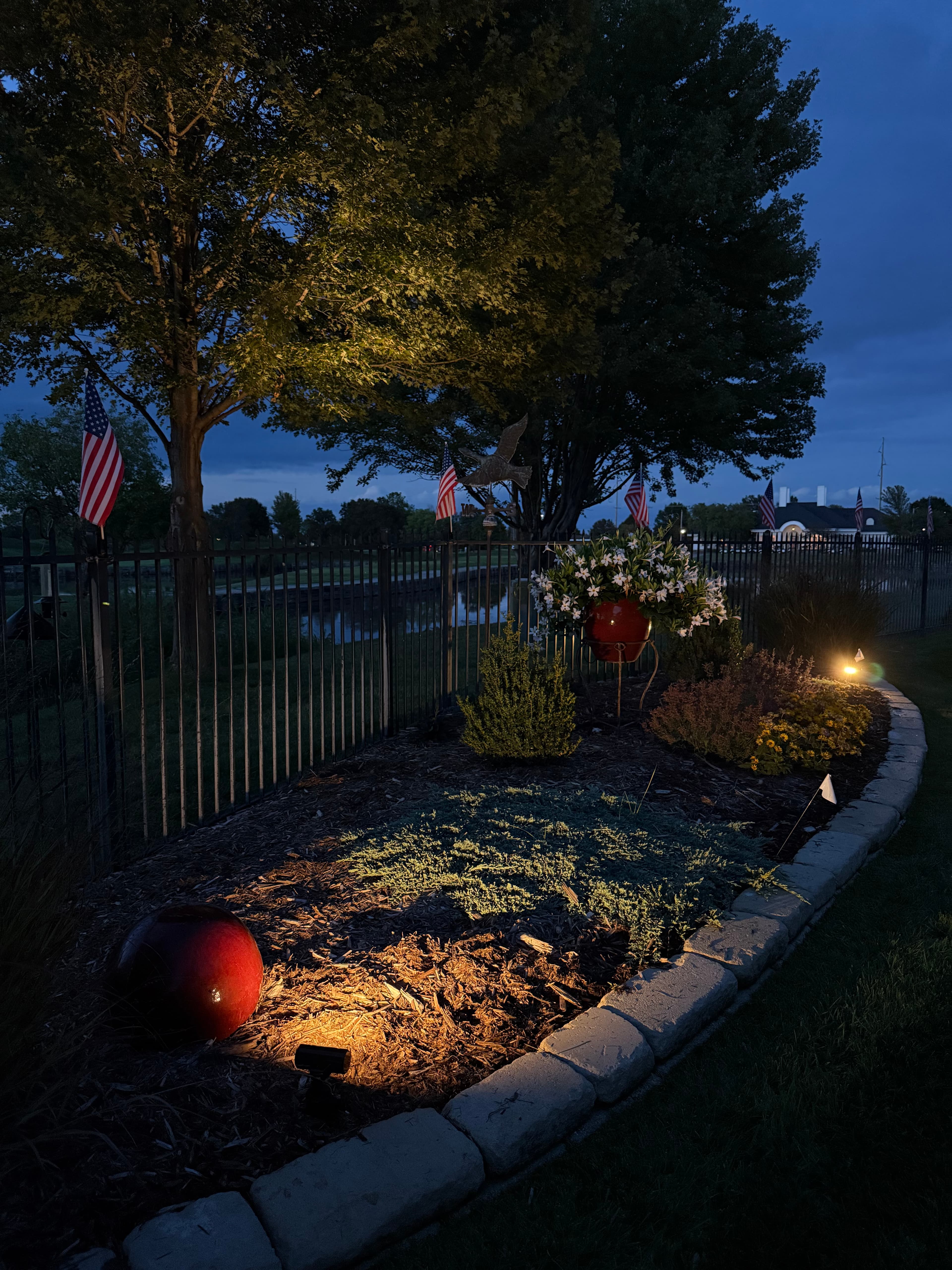 Backdoor entrance with focused illumination